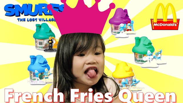 McDonalds Happy Meal French Fries Eating Challenge Bad Baby Girl Toy Smurfs 2017 The Lost Village