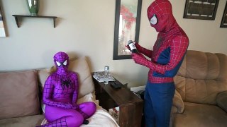 Purple Spidergirl & Spiderman Vs Venom In Real Life | Spiderman Gives Spidergirl Venom Pot