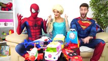 Cry Baby Frozen Elsa Bubble Gum vs Spiderman Loses his Costume! Superhero IRL