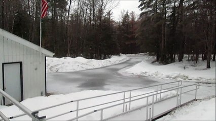 Spring Sleet Hitting My Camera and Outside Walkway