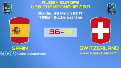 Tải video: SPAIN v SWITZERLAND - RUGBY EUROPE U20 CHAMPIONSHIP 2017