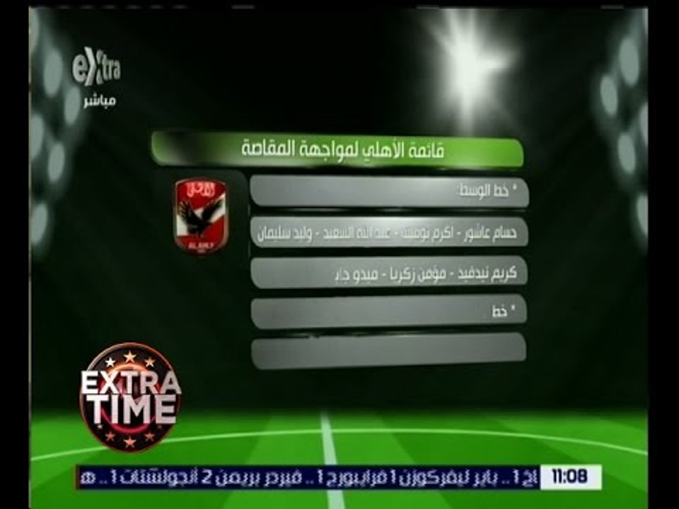 اكسترا تايم | تعرف على قائمة الأهلي في مواجهة المقاصة