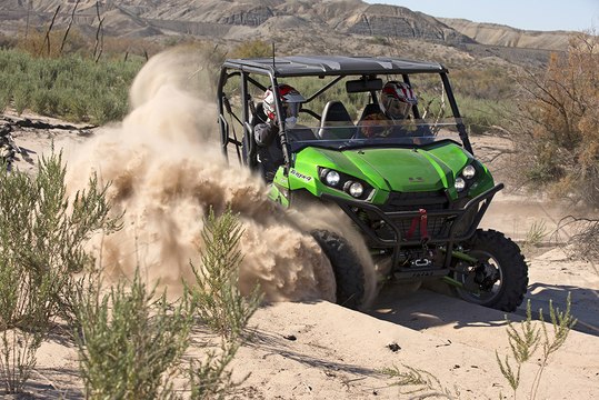 Riding Kawasaki UTVs and Jet Skis at the Pirate Cove Resort