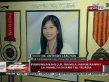 QRT: Pamunuan ng UP Manila, nakikiramay sa pamilya ni Kristel Tejada