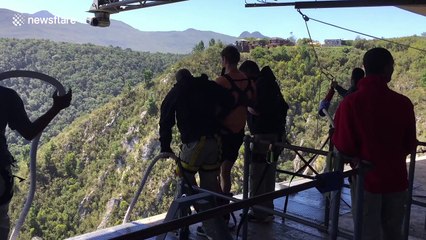 First person view of record-breaking bungee jump