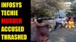 Infosys Techie Murder Accused thrashed by women activists outside court: Watch video|Oneindia News