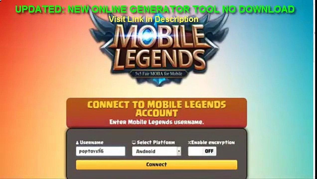 Mobile Legends Diamonds Hack Tool [Cheats for Android and iOS] UPDATED 100% WORKING1