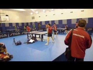 Warming up at the ITTF 2013 World Team Classic