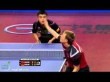 2013 Qatar Open: WANG Hao forehand top spin around the net ace