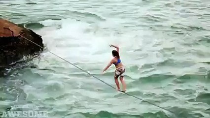 The most beautiful view of the walk on the rope