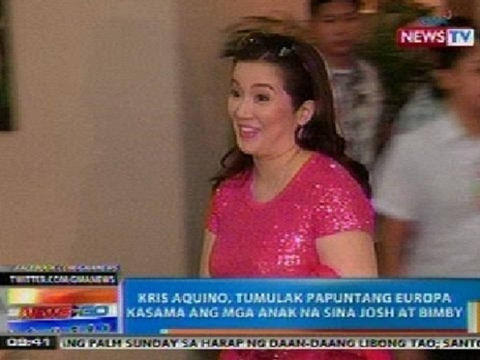 NTG: Kris Aquino, tumulak papuntang Europa kasama ang mga anak na sina Josh at Bimby