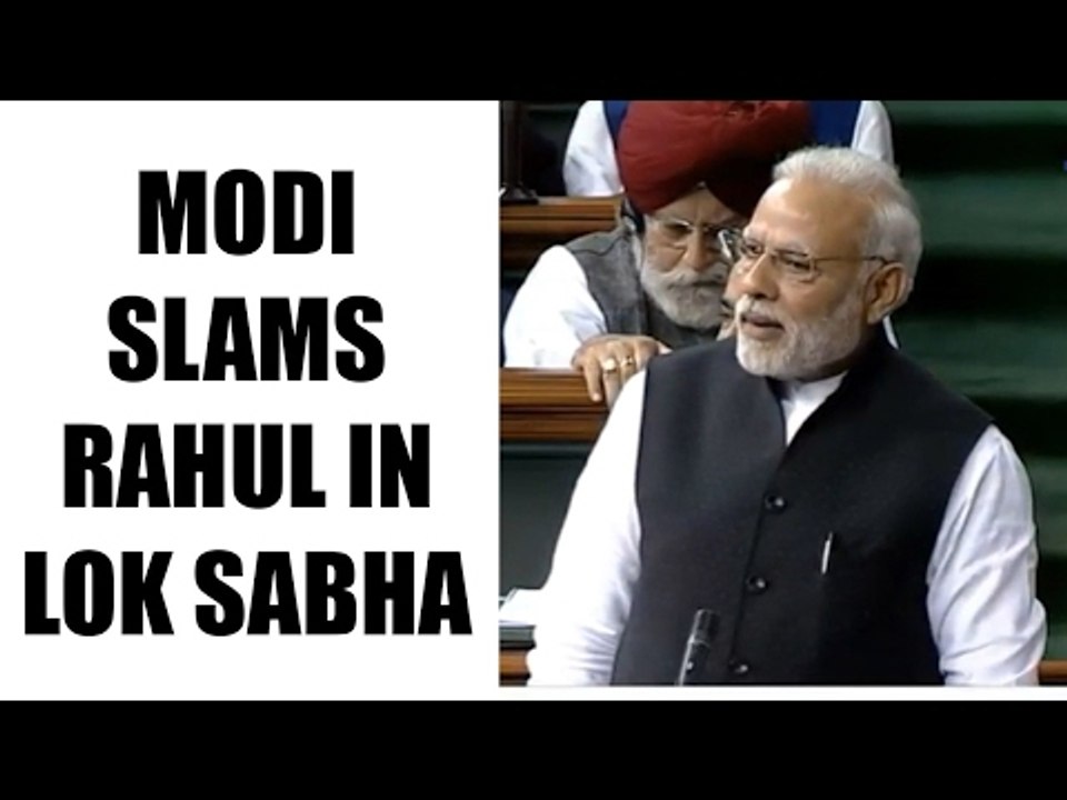 PM Modi in Lok Sabha, takes a dig at Rahul Gandhi with watch timing, Watch Video | Oneindia News