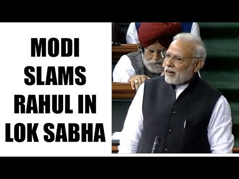 PM Modi in Lok Sabha, takes a dig at Rahul Gandhi with watch timing, Watch Video | Oneindia News