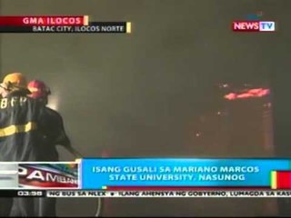 BP:  Isang gusali sa Mariano Marcos State   University, nasunog