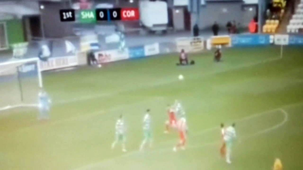 football Goalkeeper tries to save Goal but delivers the ball in the opponent's attacker's foot