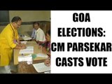 Goa elections 2017: CM Parsekar casts his vote amid tight security |Oneindia News