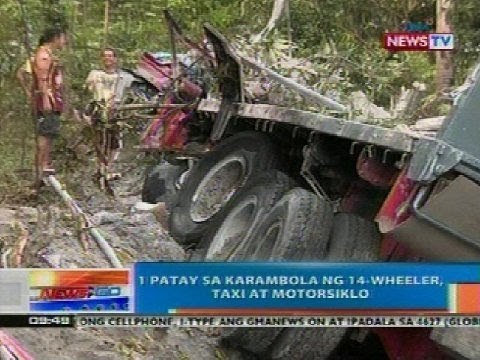 NTG: 1 patay sa karambola ng 14-wheeler, taxi at motorsiklo (Antipolo City)