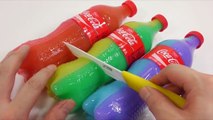 Coca Cola Coke Bottle Pudding Gummy Rainbow Play Doh Toy Surprise Eggs-vD