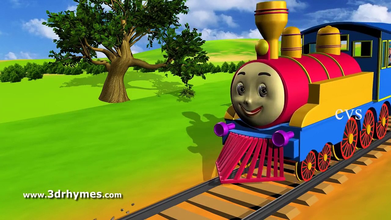 Piggy on the railway line picking up stones - 3D Cartoon for Kids