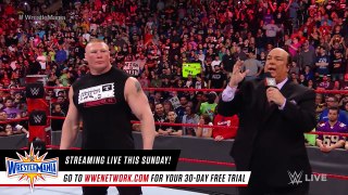 Goldberg meets Brock Lesnar face-to-face before WrestleMania׃ Raw, March 27, 2017