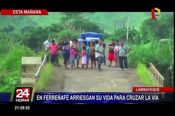 Lambayeque: pobladores arriesgan su vida al cruzar vía
