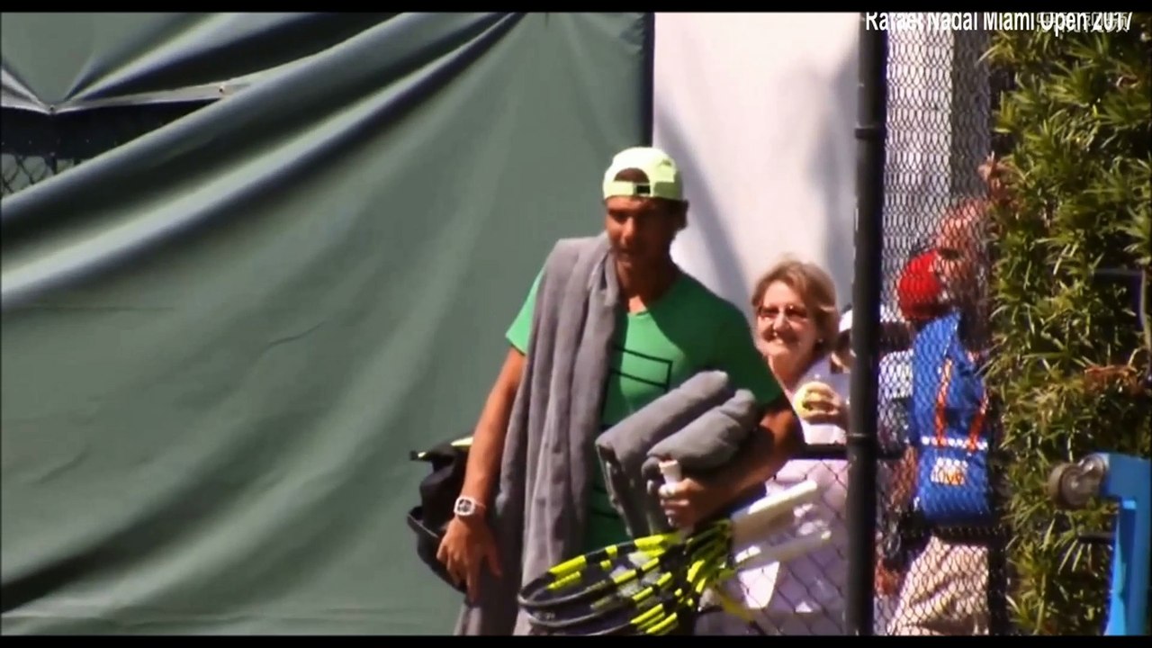 Rafael Nadal's practice at Miami Open 2017