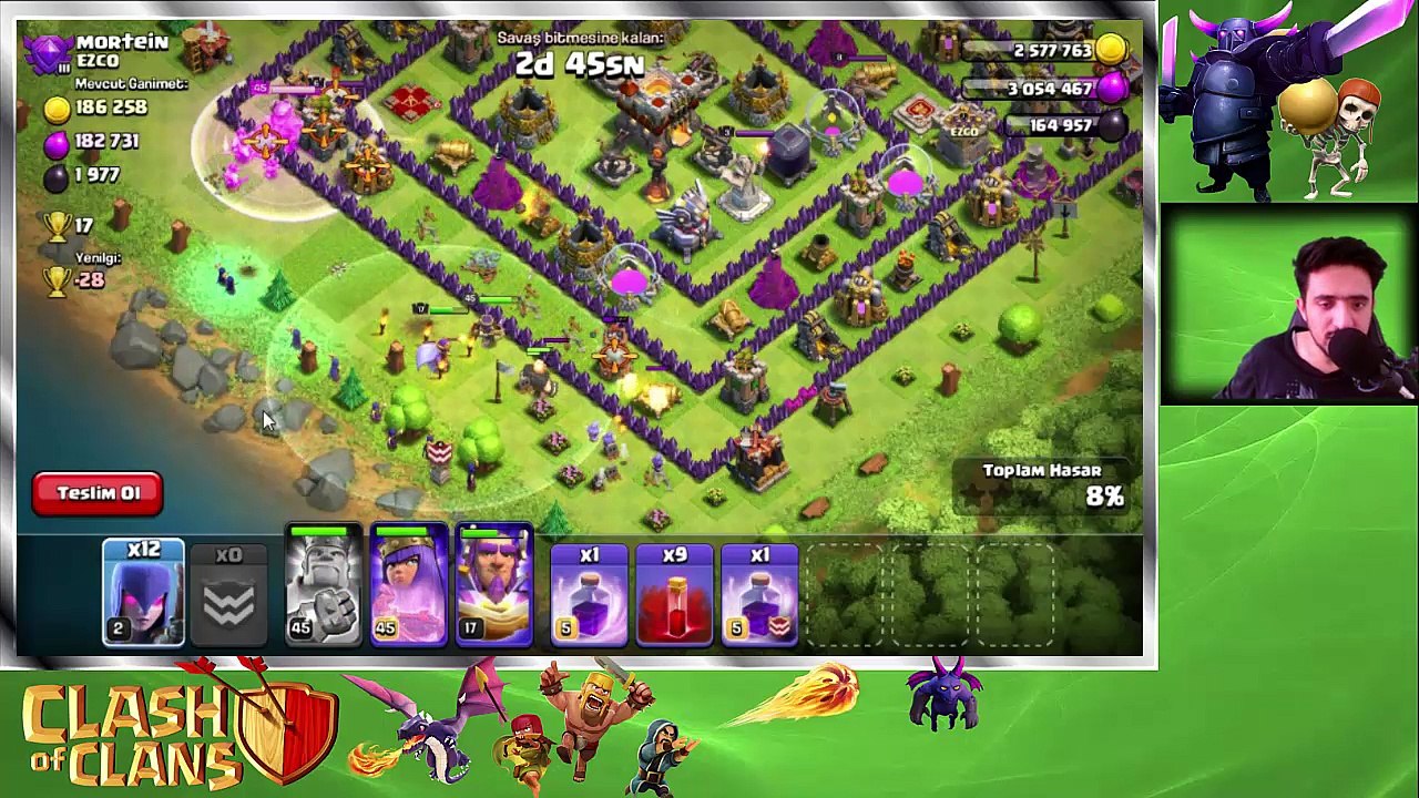 CADI VE İSKELET BÜYÜSÜ SALDIRISI - Clash Of Clans Türkçe