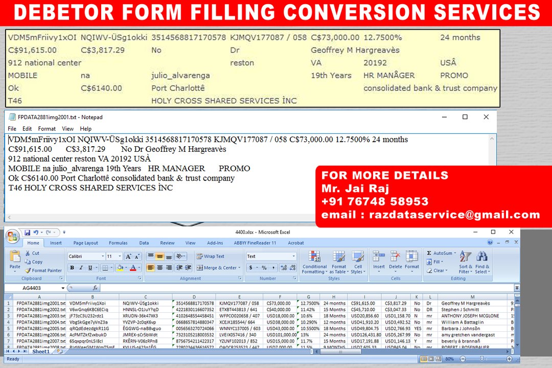 HYD Male Survey FORMFILLING conversion or typing services