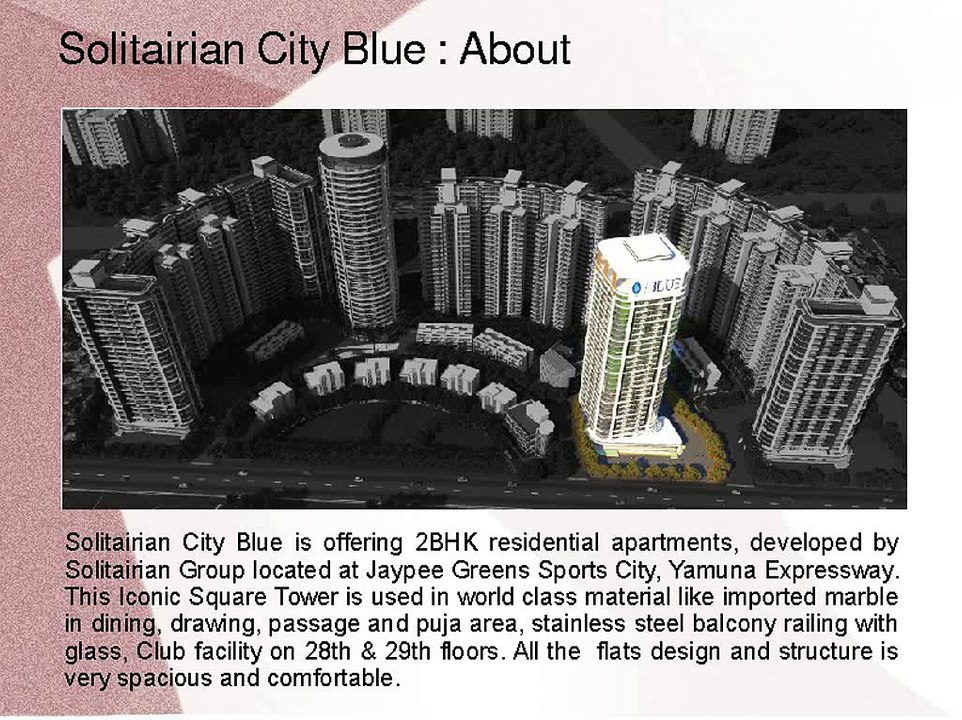 Solitairian City Blue Yamuna Expressway @ 9266629901