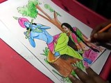 How to Lord Radha krishna Drawing for kids Step By Step