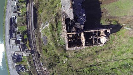 Flémalle: les dégâts du château de Chokier vus du ciel