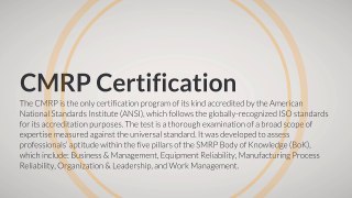 Pass CMRP Certifications With 100% Passing Guarantee - Updated Dumps