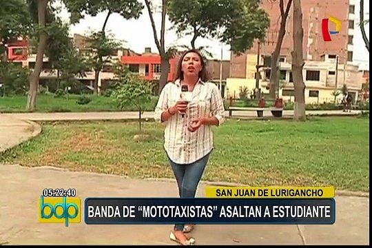 SJL: 'raqueteros' a bordo de mototaxi asaltan a estudiante