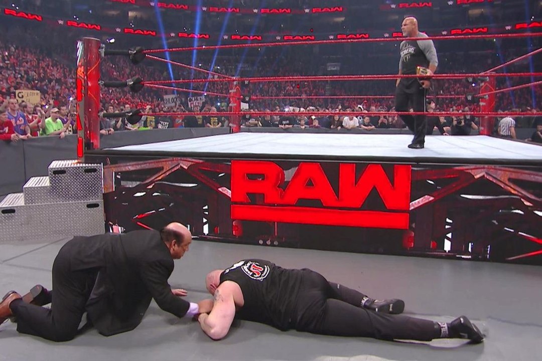 Goldberg spear Brock Lesnar Raw 27 March 2017