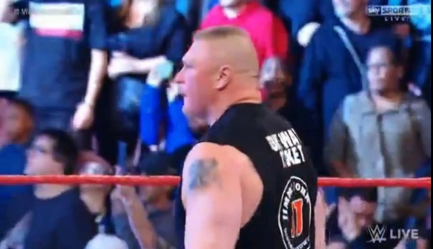 Goldberg spears Brock Lesnar Wrestlemania - WWE RAW