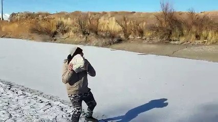 Throw a stone into the icy river. That's just what happens after