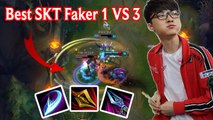 Best SKT Faker 1 VS 3 Outplay | League of Legends | Lol | gameplay | Guide | playstyle