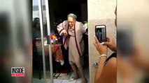 A woman is 100 years old and is celebrating the dancing. The video of her dancing goes around the world!