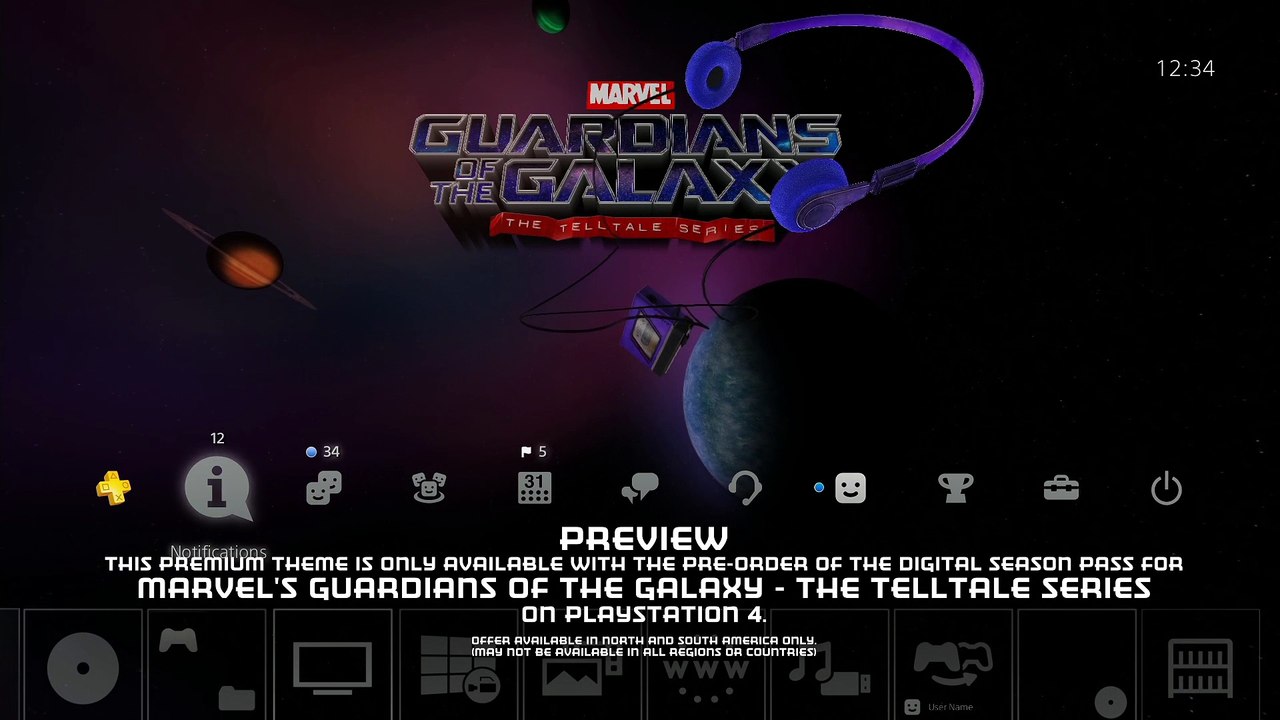 PS4 Pre-Order Exclusive Theme - Marvel's Guardians of the Galaxy_ The Telltale Series