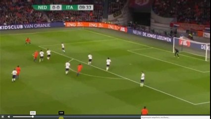 Romagnoli Own Goal - Netherlands vs Italy 1-0  28.03.2017 (HD)