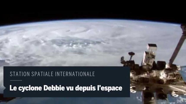 L’imposant cyclone Debbie filmé depuis l’espace