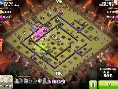 Clash of Clans GIANT + WIZARD (GIWI) TH9 WAR CLAN 3 STARS