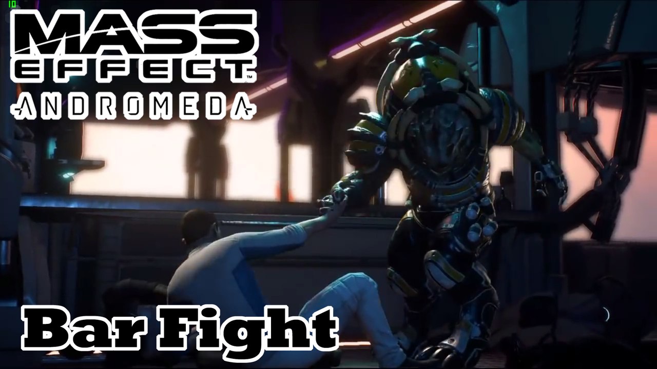Mass Effect: Andromeda - Drack and Ryder in a Bar Fight