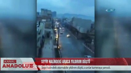 Seyir Halindeki Araca yıldırım Düşmesi