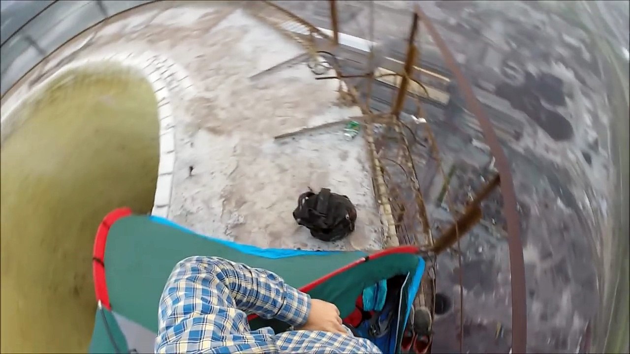 Camping on huge chimney