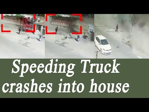 Speeding truck crashes into rows of house, Watch CCTV footage | Oneindia News