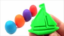 Row Row Row your Boat Colors & Shapes sing along - Play Doh Surprise Eggs
