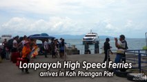 Lomprayah High Speed Ferries arrives in Koh Phangan Pier
