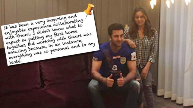 Ranbir Kapoor's Heartwarming Letter To Gauri Khan