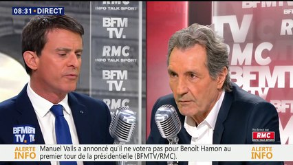 Manuel Valls "Je voterai pour Emmanuel Macron" sur BFMtv